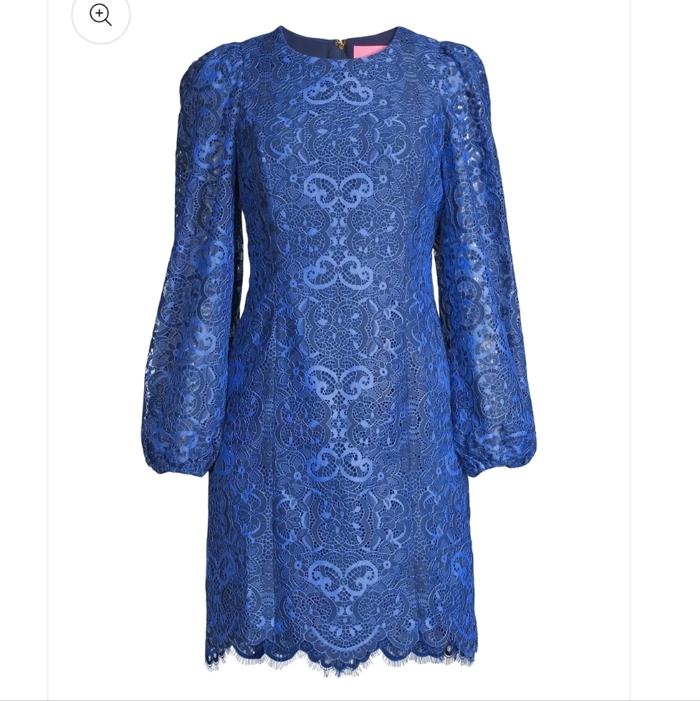Lilly Pulitzer Mini Dress Georgi Lace Boca Blue Carnival Lace Size 00 Fairycore
